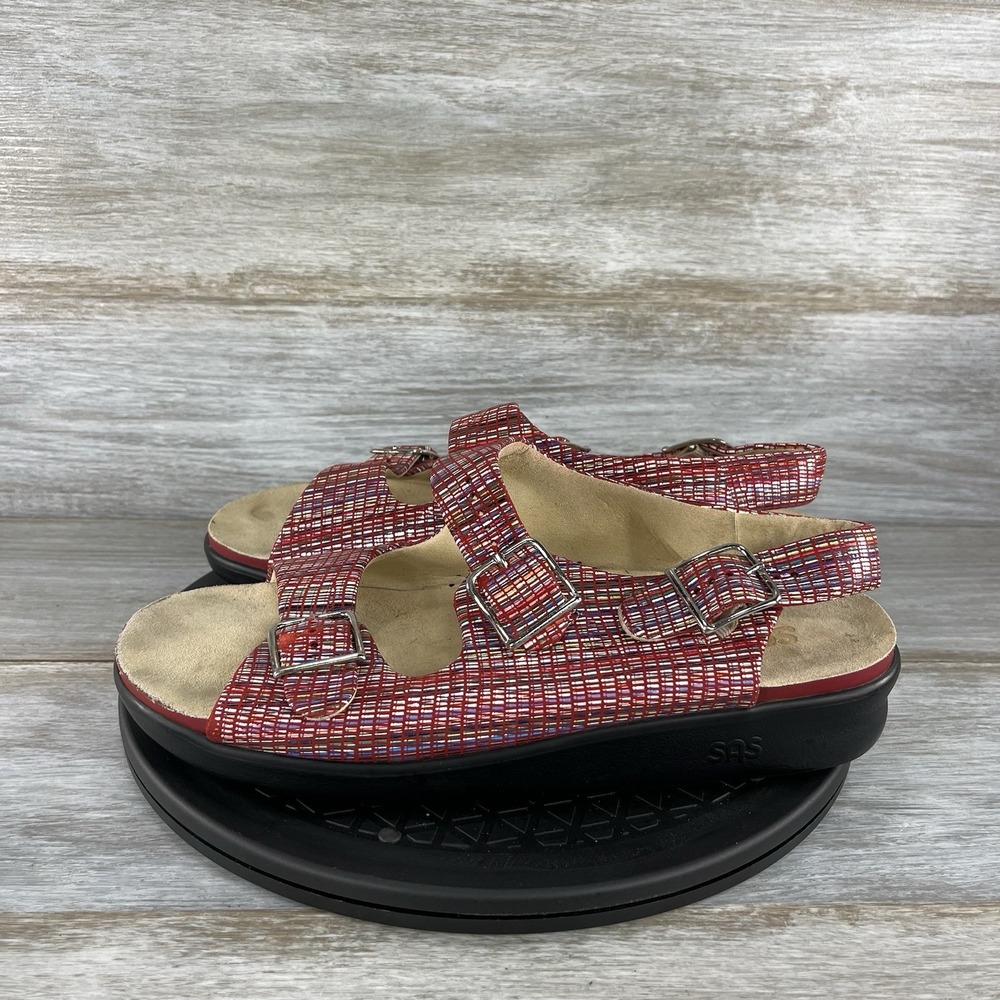 SAS Relaxed Heel Strap Rainbow Red Sandals Womens 12 Wide J6983667